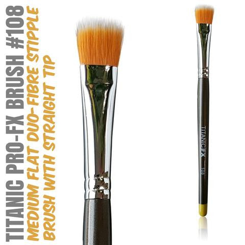 Titanic Pro-FX Brush 108 - Medium Flat Duo-Fibre Stipple Brush