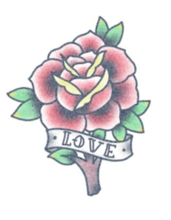 TattooedNow! Red Love Rose