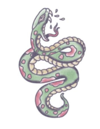 TattooedNow! Traditional Green Snake
