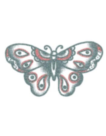 TattooedNow! Vintage Black/Red Butterfly
